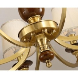 Lampadario a sospensione in ottone e vetro retrò rustico a 15 luci E14, Ø 100 cm