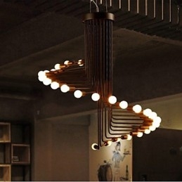 Lampadario in metallo dipinto stile country retrò vintage 2 luci E26/E27