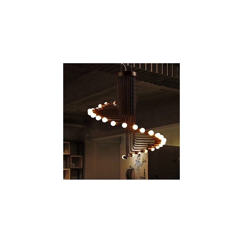 Lampadario in metallo dipinto stile country retrò vintage 2 luci E26/E27