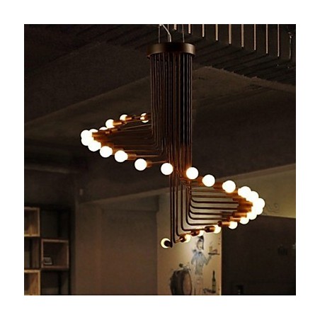 Lampadario in metallo dipinto stile country retrò vintage 2 luci E26/E27
