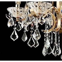 Lampadario in cristallo oro 8 luci stile candela