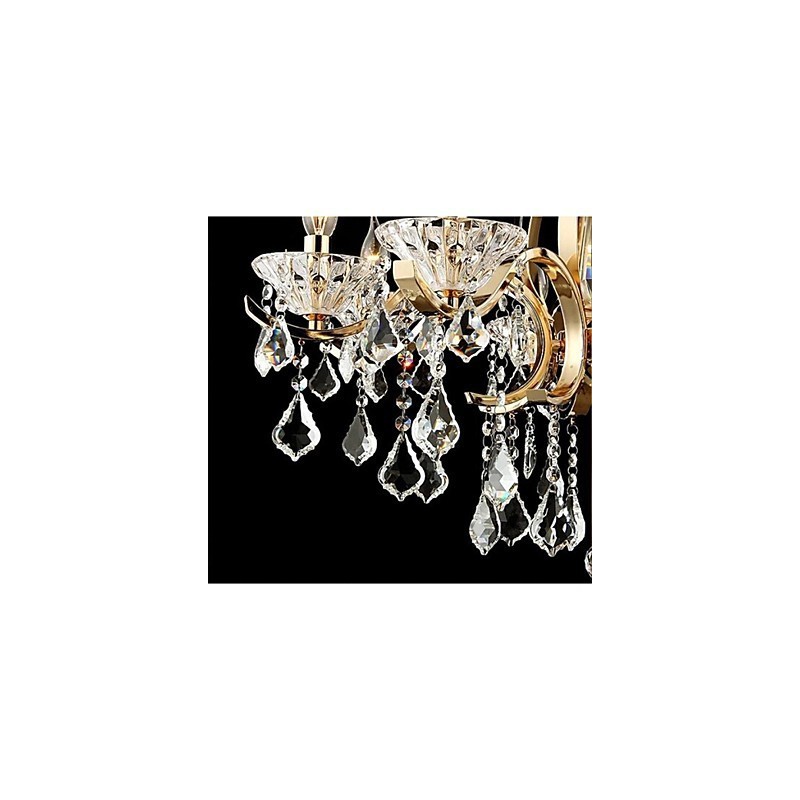 Lampadario in cristallo oro 8 luci stile candela