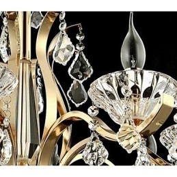 Lampadario in cristallo oro 8 luci stile candela