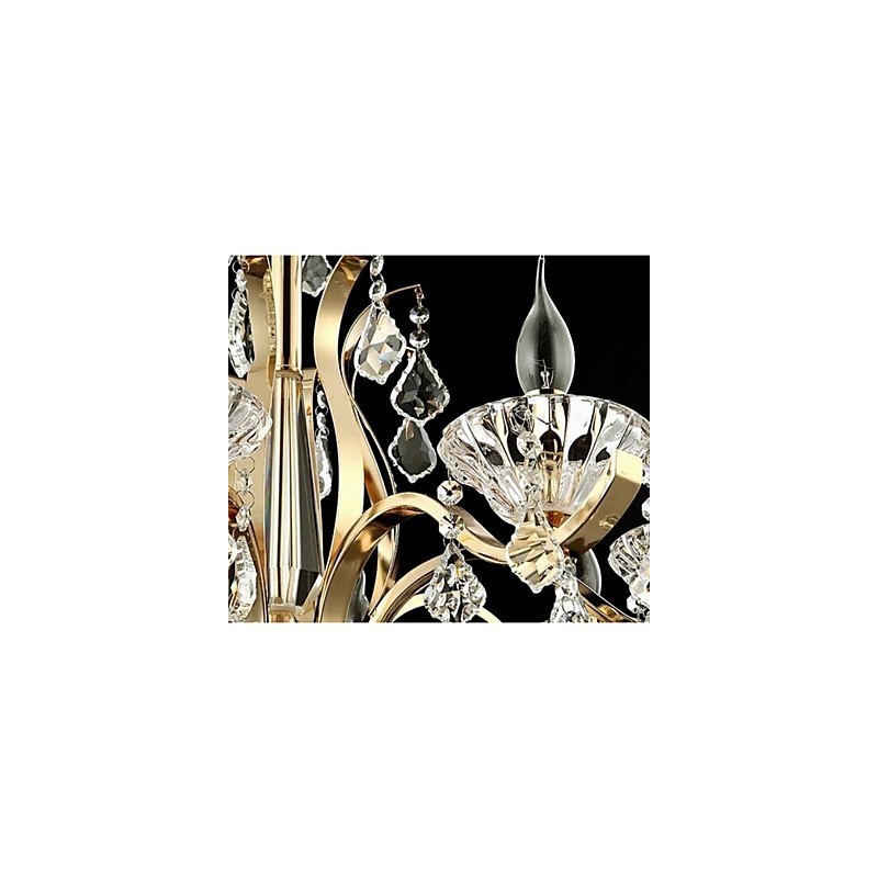 Lampadario in cristallo oro 8 luci stile candela