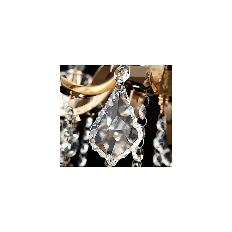 Lampadario in cristallo oro 8 luci stile candela