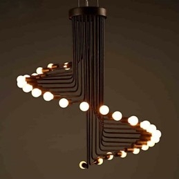 Lampadario in metallo dipinto stile country retrò vintage 2 luci E26/E27