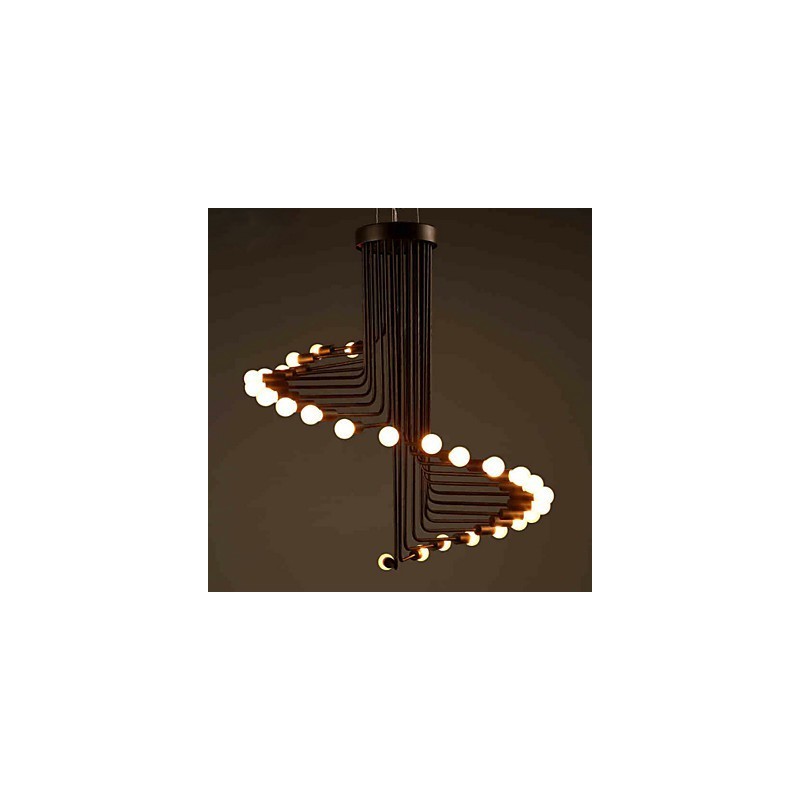Lampadario in metallo dipinto stile country retrò vintage 2 luci E26/E27