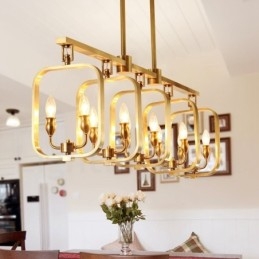 Lampadario a sospensione in ottone retrò rustico di lusso 10x E14 136x120 cm