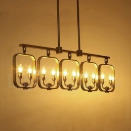 Lampadario a sospensione in ottone retrò rustico di lusso 10x E14 136x120 cm