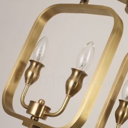 Lampadario a sospensione in ottone retrò rustico di lusso 10x E14 136x120 cm