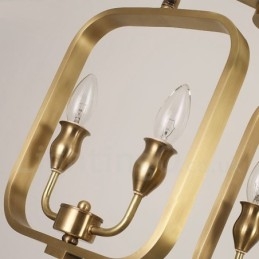 Lampadario a sospensione in ottone retrò rustico a 6 luci E14