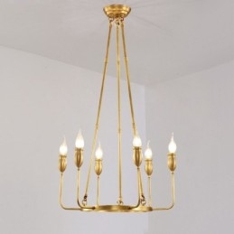 Lampadario a sospensione retrò rustico in ottone 6 o 8 luci E14