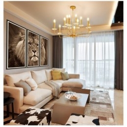 Lampadario a sospensione in ottone retrò rustico a 12 luci E14 Ø 80 cm H 35 cm