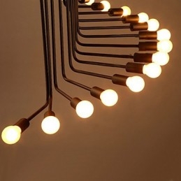 Lampadario in metallo dipinto stile country retrò vintage 2 luci E26/E27