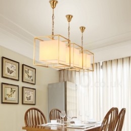 Lampadario a sospensione rustico retrò in ottone con paralume in tessuto, 1 luce E14, Ø 30 cm