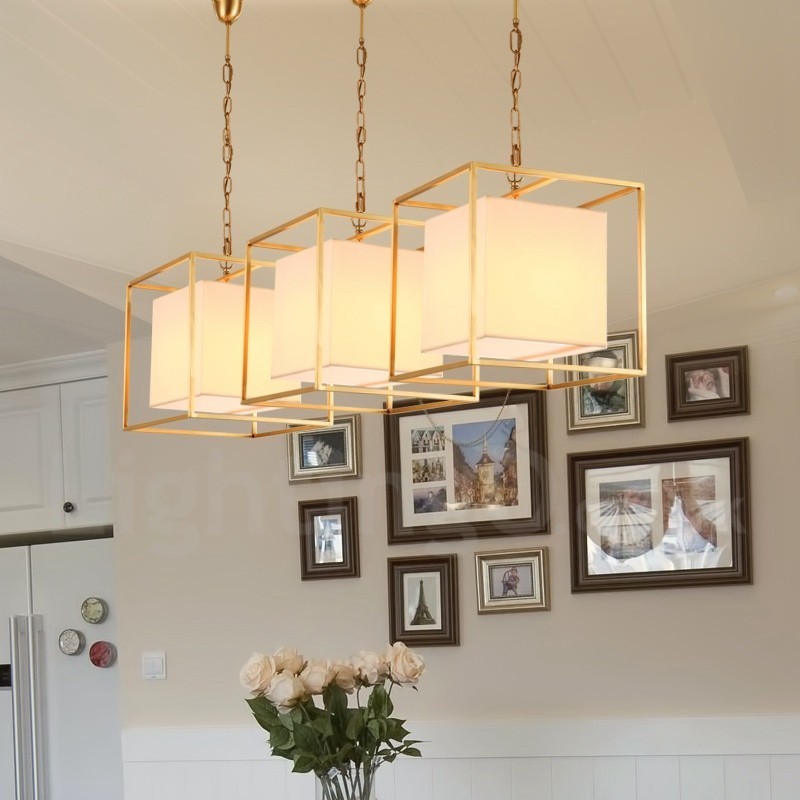 Lampadario a sospensione rustico retrò in ottone con paralume in tessuto, 1 luce E14, Ø 30 cm