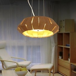 Lampadario country in legno e bambù