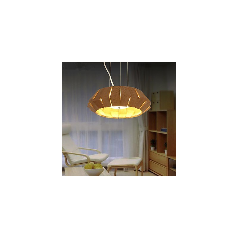 Lampadario country in legno e bambù