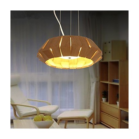 Lampadario country in legno e bambù