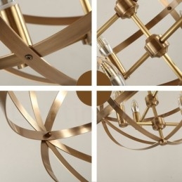 Lampadario a sospensione retrò rustico in ottone a 8 luci E14