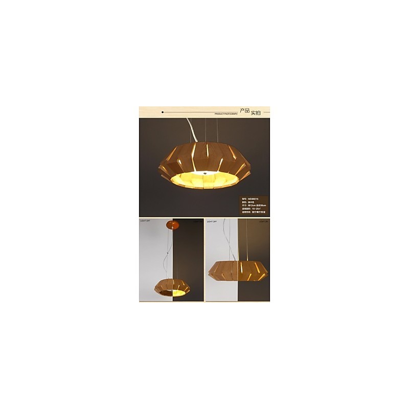 Lampadario country in legno e bambù
