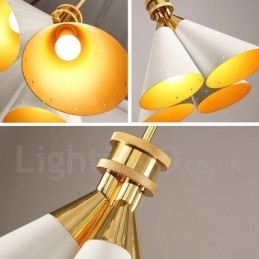 Lampadario a sospensione retrò rustico 4 luci E27 in lega di alluminio 40 cm