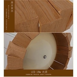 Lampadario country in legno e bambù