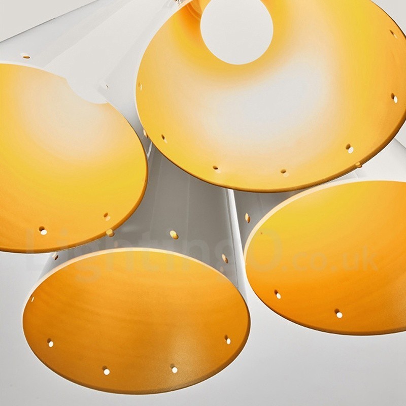 Lampadario a sospensione retrò rustico 4 luci E27 in lega di alluminio 40 cm