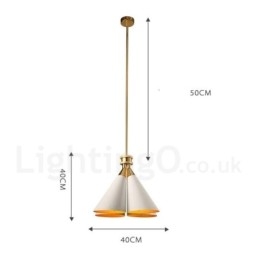 Lampadario a sospensione retrò rustico 4 luci E27 in lega di alluminio 40 cm
