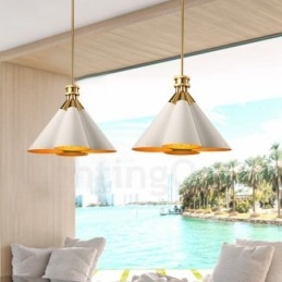 Lampadario a sospensione retrò rustico 4 luci E27 in lega di alluminio 40 cm