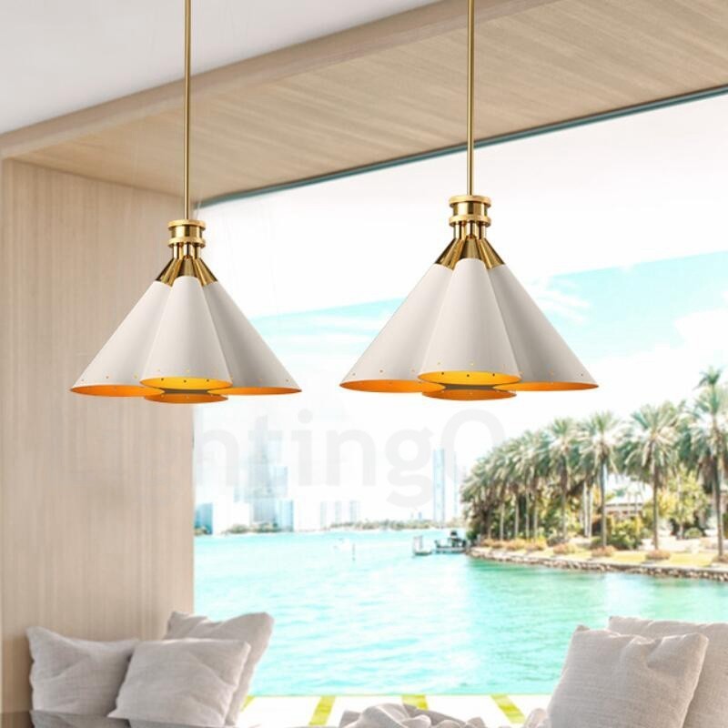 Lampadario a sospensione retrò rustico 4 luci E27 in lega di alluminio 40 cm