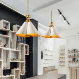 Lampadario a sospensione retrò rustico 4 luci E27 in lega di alluminio 40 cm