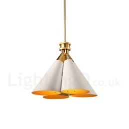 Lampadario a sospensione retrò rustico 4 luci E27 in lega di alluminio 40 cm