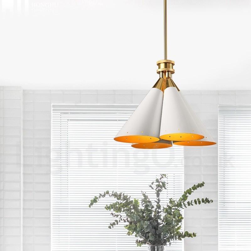 Lampadario a sospensione retrò rustico 4 luci E27 in lega di alluminio 40 cm