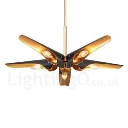 Lampadario a sospensione retrò rustico a 5 luci in lega di alluminio E14 80 x 10 cm