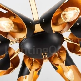 Lampadario a sospensione retrò rustico a 5 luci in lega di alluminio E14 80 x 10 cm