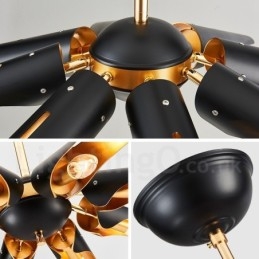 Lampadario a sospensione retrò rustico a 5 luci in lega di alluminio E14 80 x 10 cm