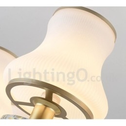 Lampadario a sospensione in cristallo retrò rustico 12 luci E14, paralume in vetro