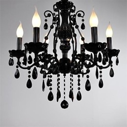 Lampadario mini globo in cristallo nero contemporaneo classico in metallo
