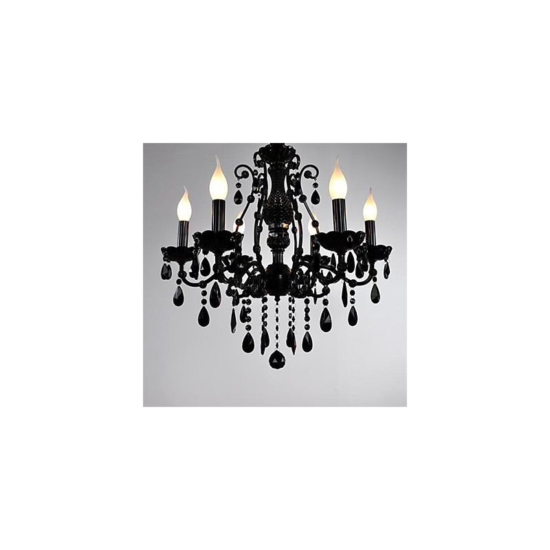 Lampadario mini globo in cristallo nero contemporaneo classico in metallo