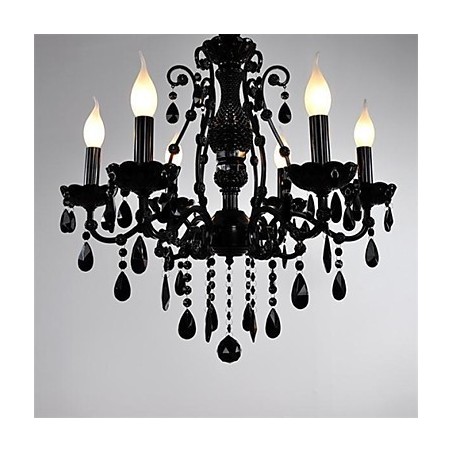 Lampadario mini globo in cristallo nero contemporaneo classico in metallo