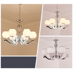 Lampadario a sospensione contemporaneo di lusso a 6 luci con paralume in vetro E14