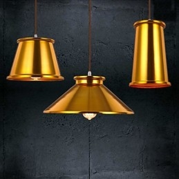 Lampadario a sospensione mini moderno contemporaneo in metallo dorato 3 luci
