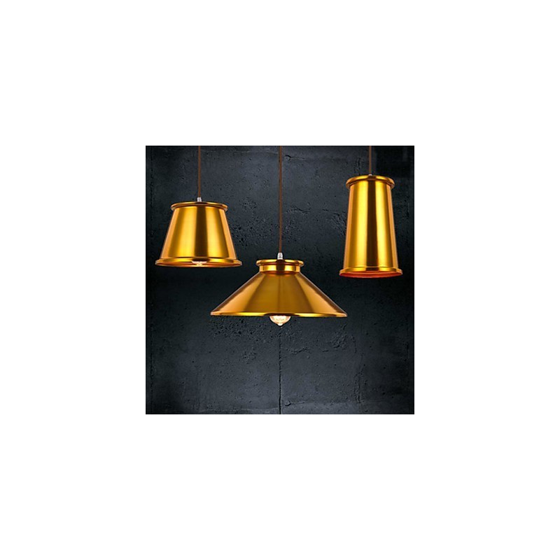 Lampadario a sospensione mini moderno contemporaneo in metallo dorato 3 luci