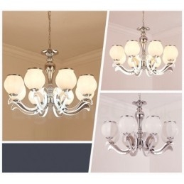 Lampadario a sospensione moderno contemporaneo di lusso 8 luci con paralume in vetro E14