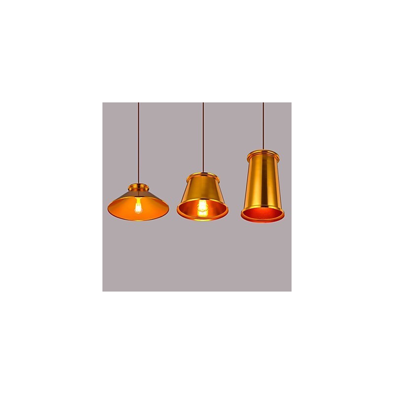 Lampadario a sospensione mini moderno contemporaneo in metallo dorato 3 luci