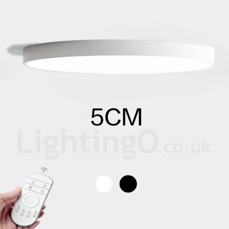 Plafoniera LED moderna nordica dimmerabile ultra sottile con paralume in acrilico e telecomando