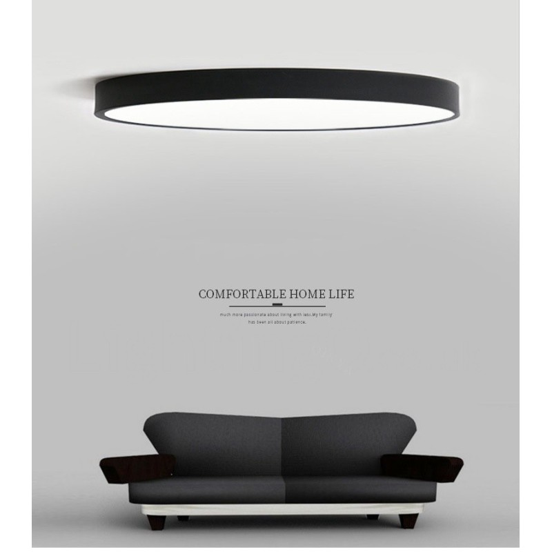 Plafoniera LED moderna nordica dimmerabile ultra sottile con paralume in acrilico e telecomando