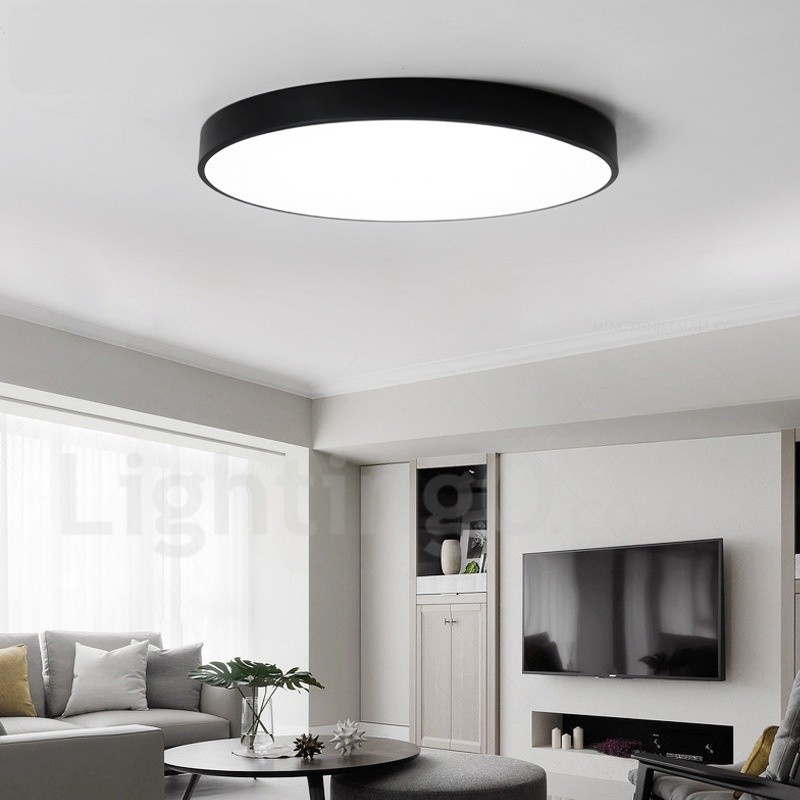 Plafoniera LED moderna nordica dimmerabile ultra sottile con paralume in acrilico e telecomando