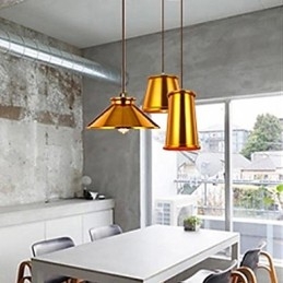 Lampadario a sospensione mini moderno contemporaneo in metallo dorato 3 luci